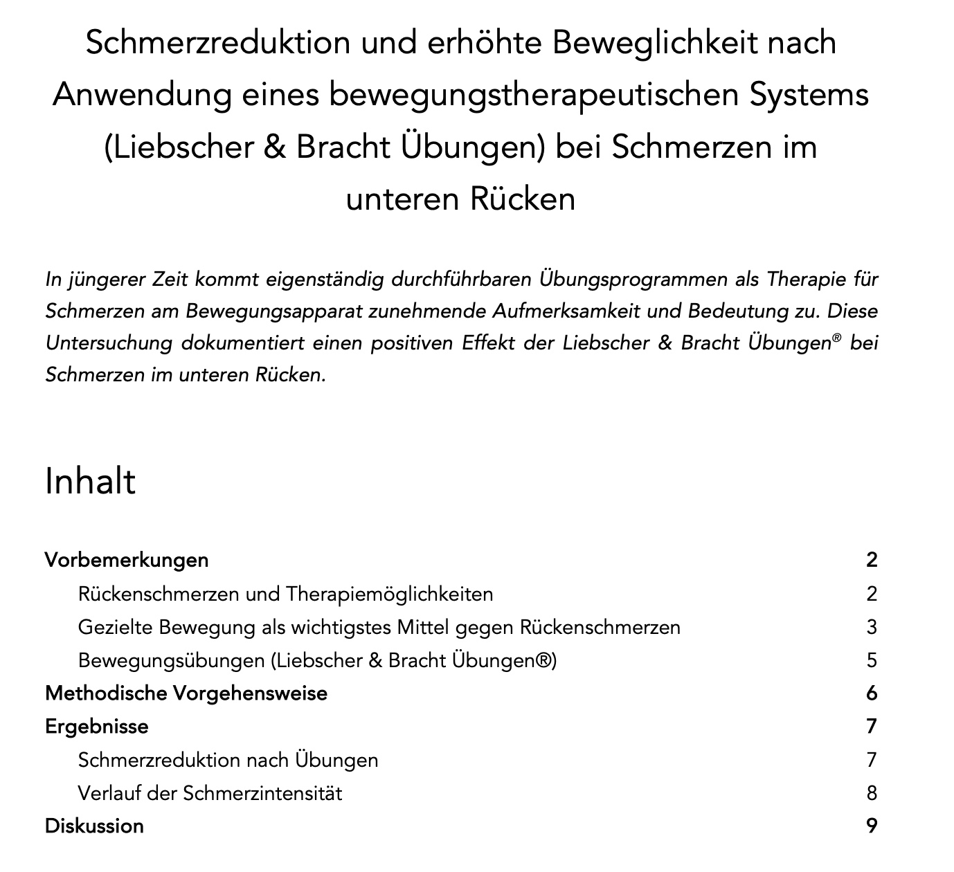 Studie zu Liebscher & Bracht-Übungen bei Schmerzen im unteren Rücken